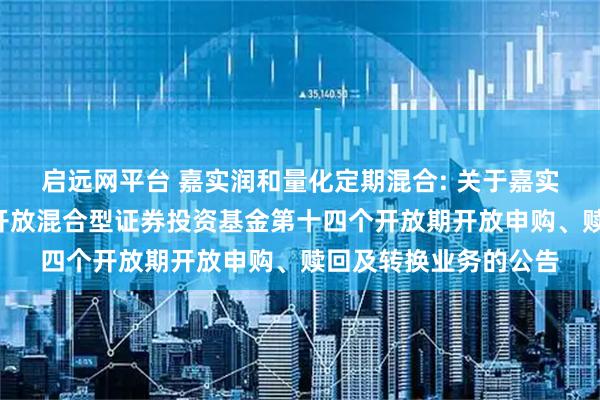 启远网平台 嘉实润和量化定期混合: 关于嘉实润和量化6个月定期开放混合型证券投资基金第十四个开放期开放申购、赎回及转换业务的公告