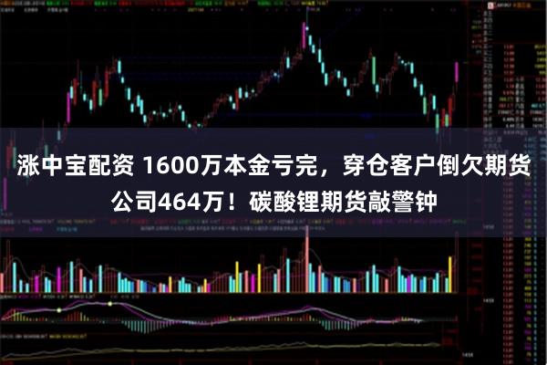 涨中宝配资 1600万本金亏完，穿仓客户倒欠期货公司464万！碳酸锂期货敲警钟